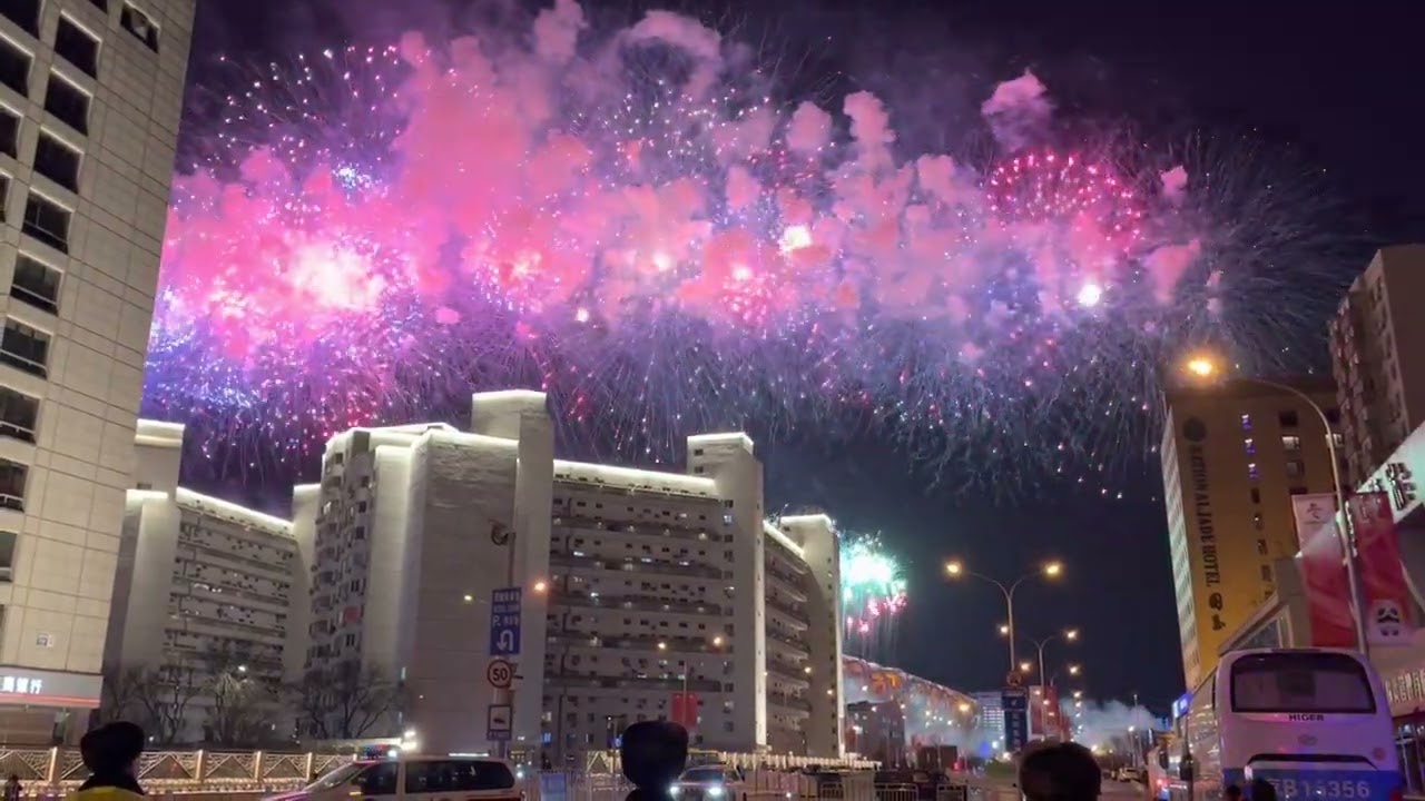Fireworks at Winter Olympics Beijing 2022 Closing Ceremony