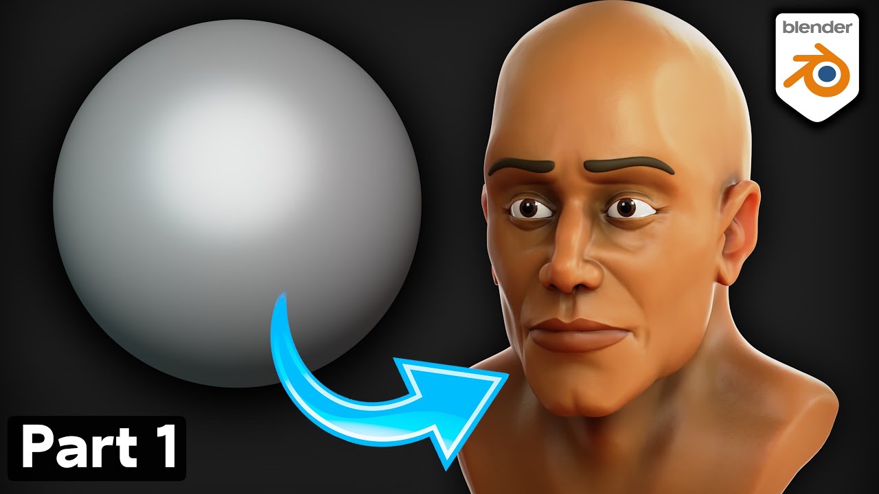 Part 1: Stylized Male Head Character Sculpt (Blender Tutorial)