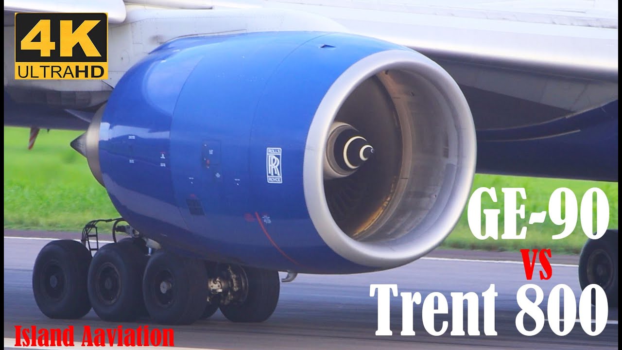 (4K) Trent 800 vs GE-90 Showdown !!! British Airways 777-200 Birds Departing St. Kitts / Caribbean