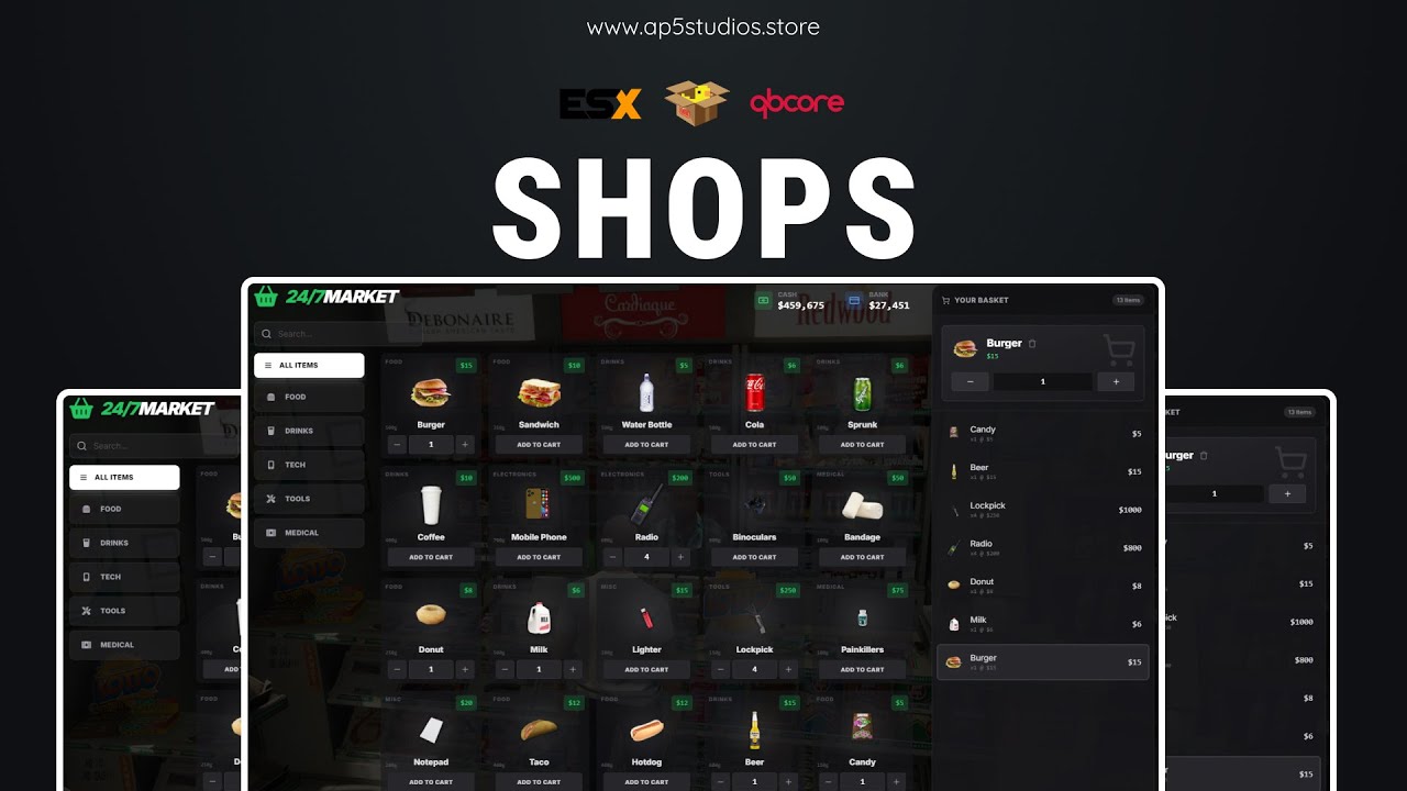 [PAID] [QBCORE, ESX, QBOX] Fivem Shops Script Showcase