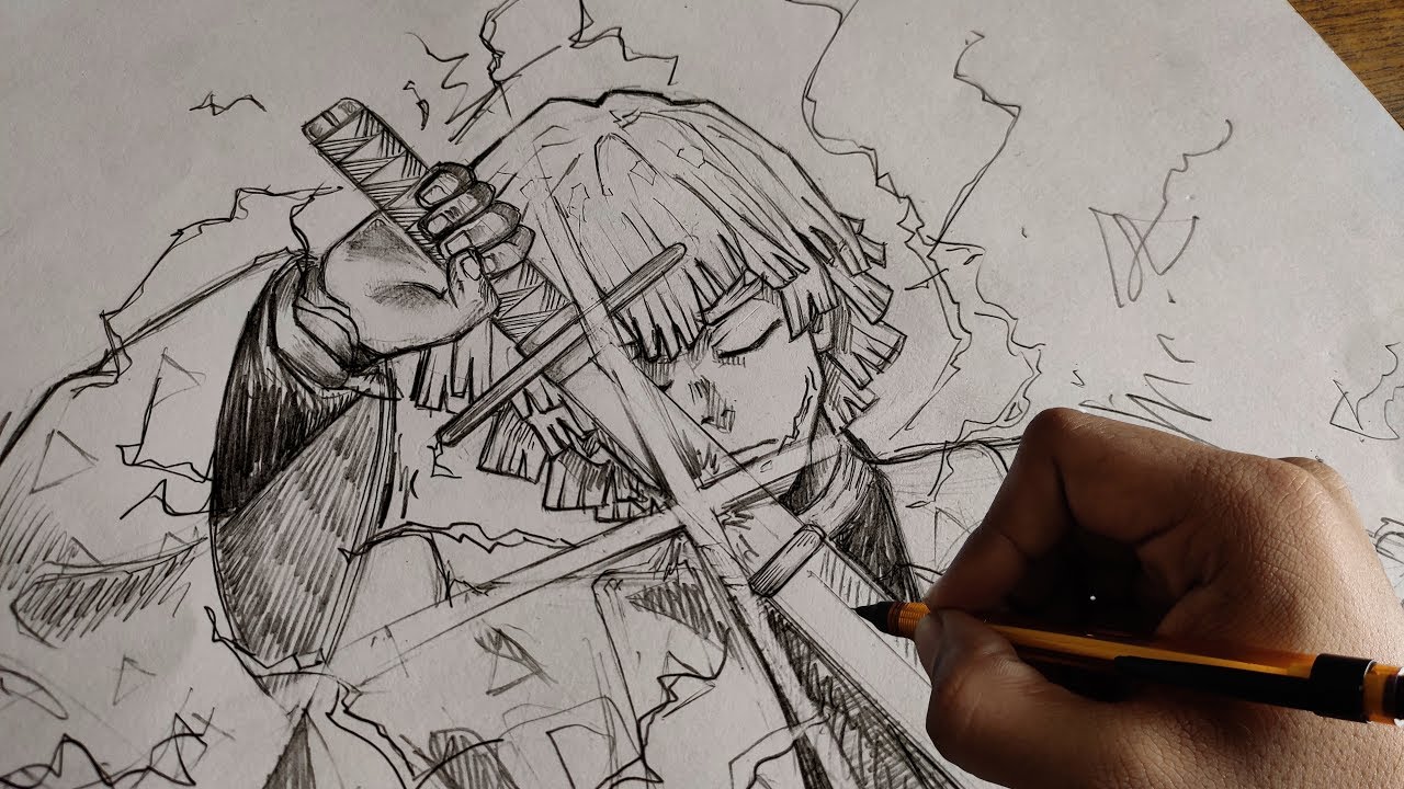Speed Drawing - Zenitsu Agatsuma || Kimetsu no Yaiba