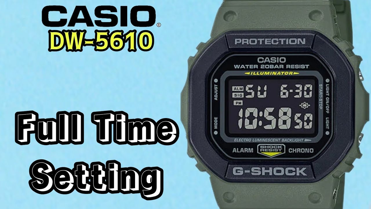 How To Setting Time Casio G-SHOCK DW-5610 Digital Watch