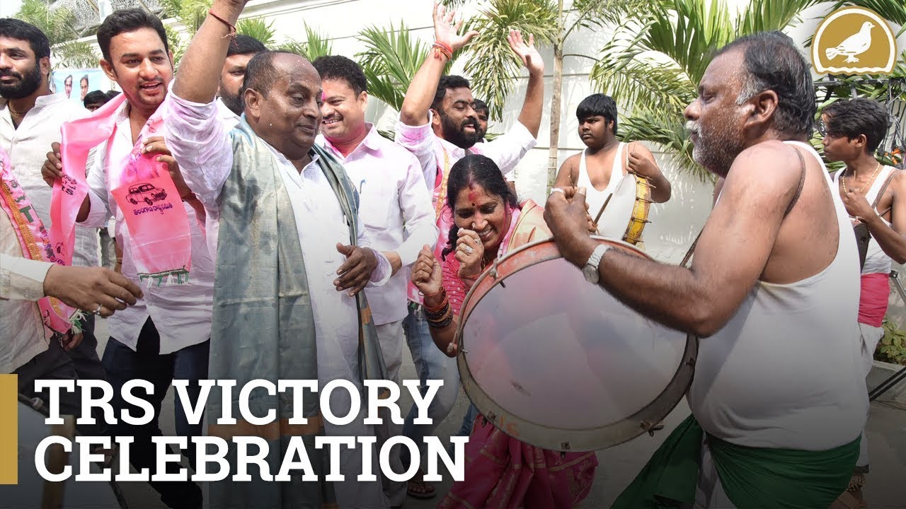 TRS Supporters celebrating Victory