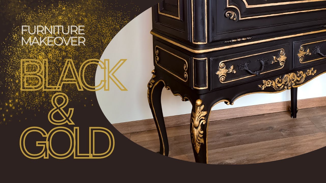 Black and Gold furniture makeover
