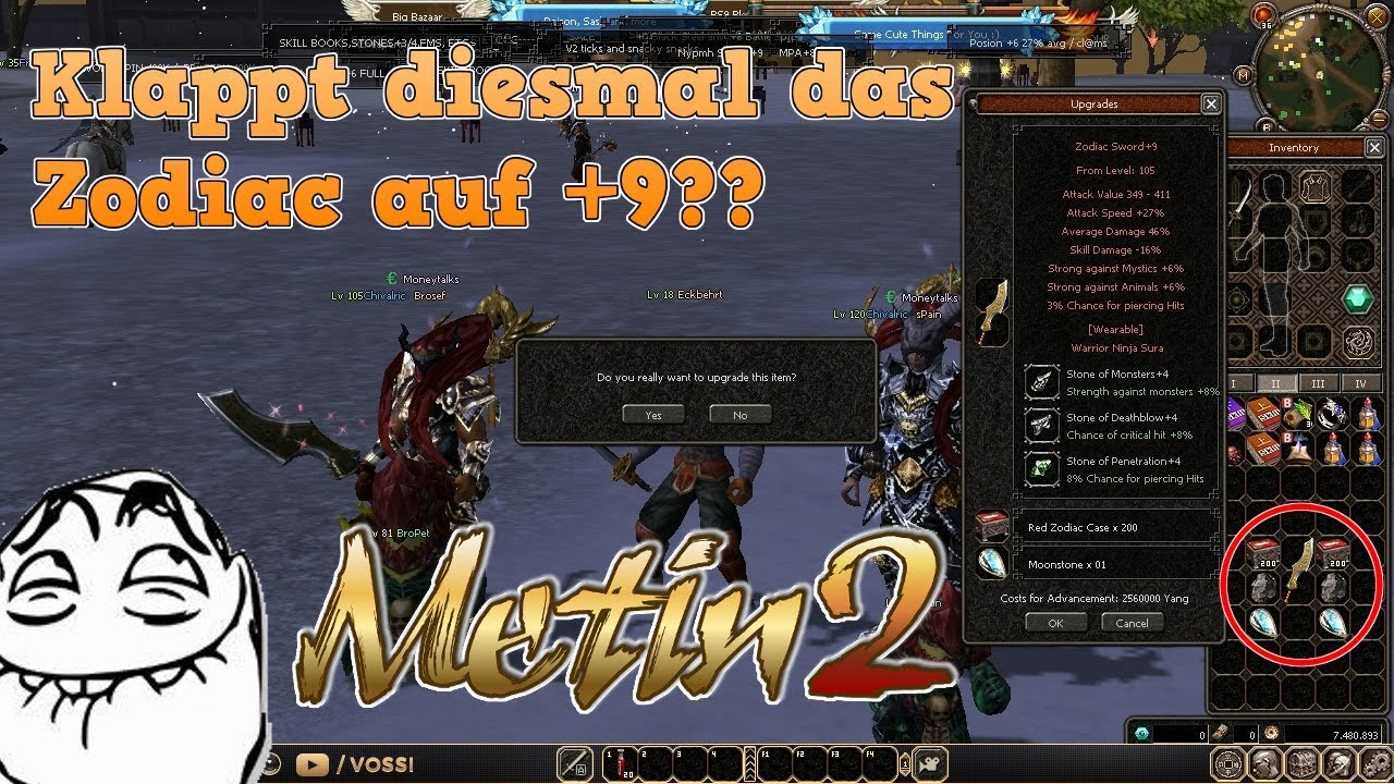 Metin2 Praios | 46dss Zodiac+9? / Neue Glocke / Porki | Let&acute;s Play Metin2.de mit Vossi
