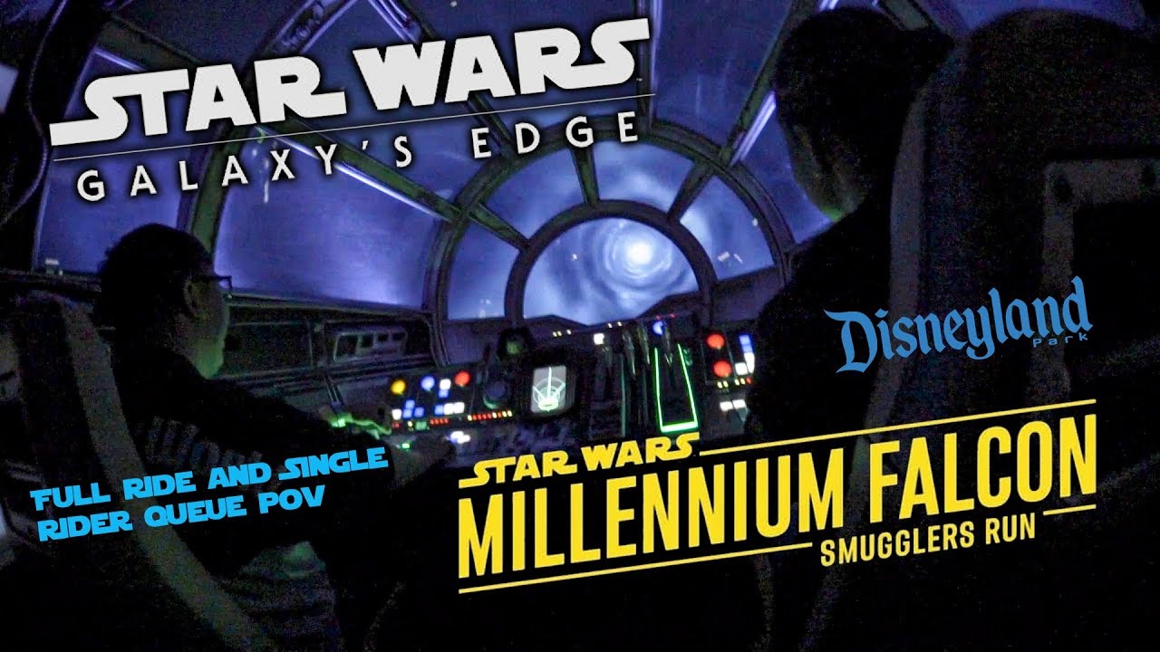Millennium Falcon Smugglers Run Star Wars Galaxy's Edge Disneyland Full POV with Single Rider Queue
