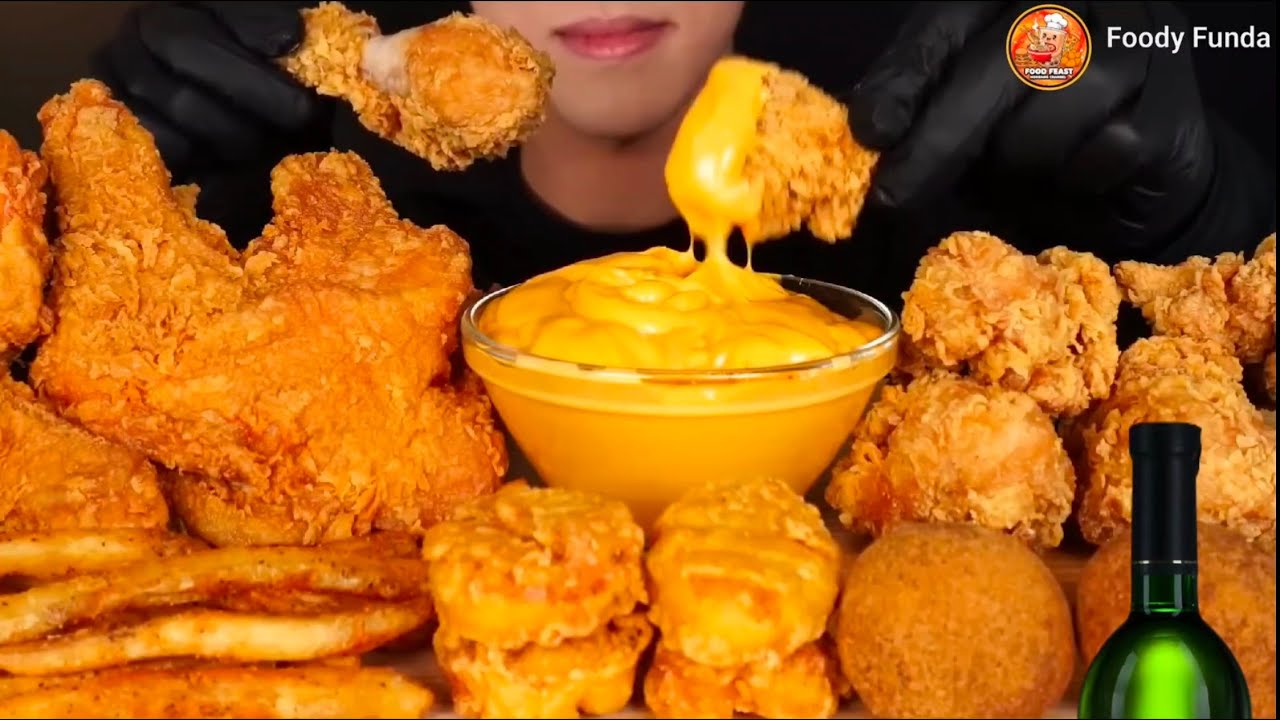MEGA ASMR MUKBANG 🍗 Fried Chicken + BBQ Chicken + Nuggets + Fries | No Talking Eating Sounds)
