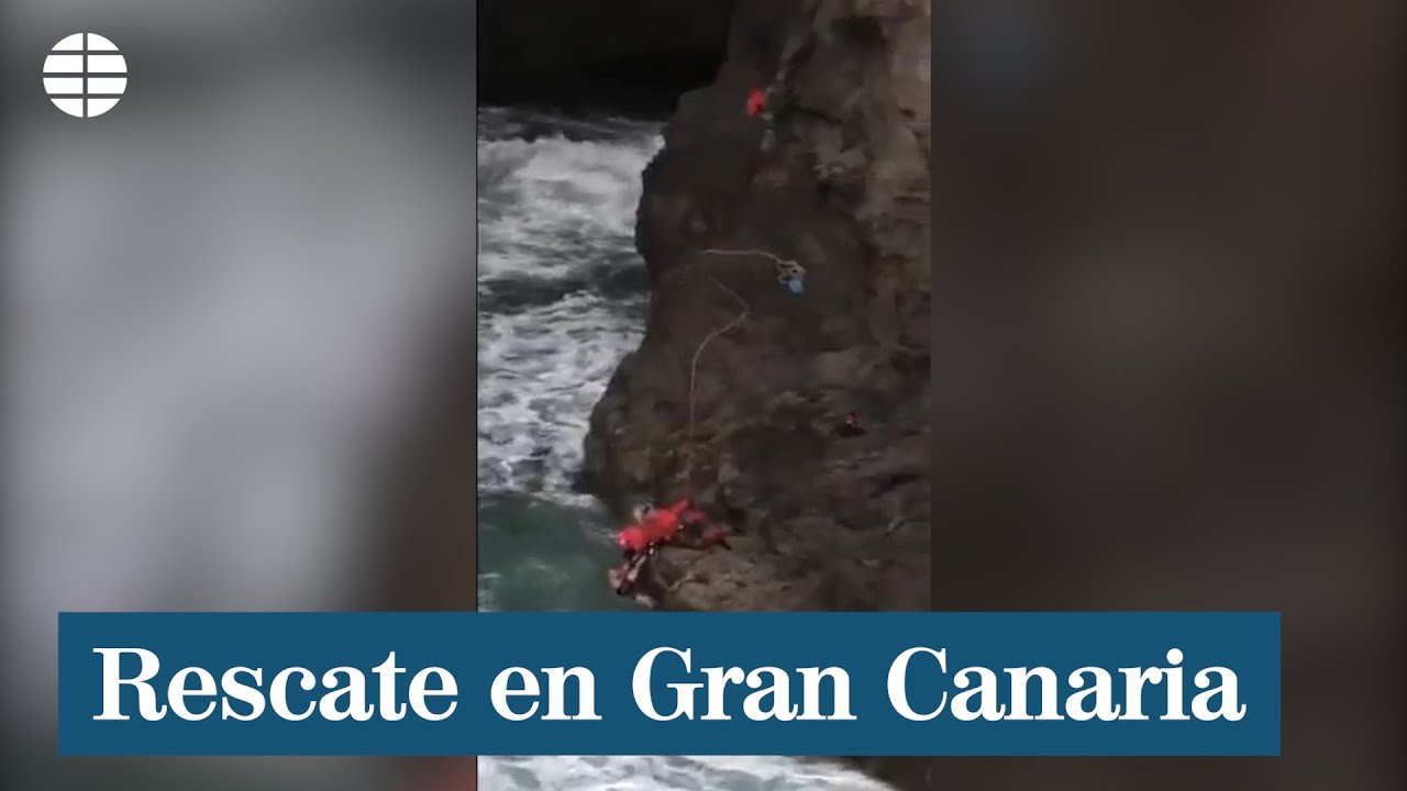 Espectacular rescate de dos hombres en Gran Canaria