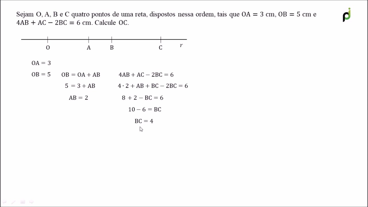 QUESTÃO - OPERAÇÕES COM SEGMENTOS