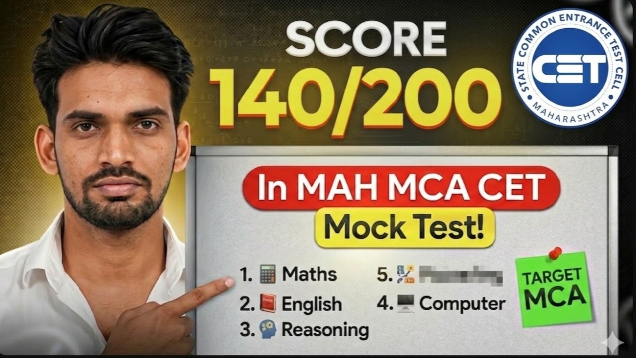 MAH MCA CET Mock Test 2026 | Can You Score 140/200? 😳