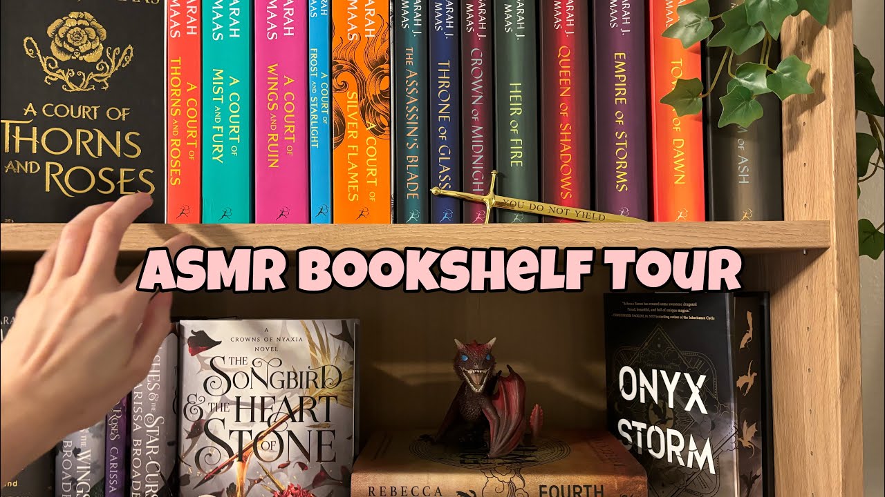 ASMR Lofi Bookshelf Tour (Tapping, Scratching, Tracing & Whispering)