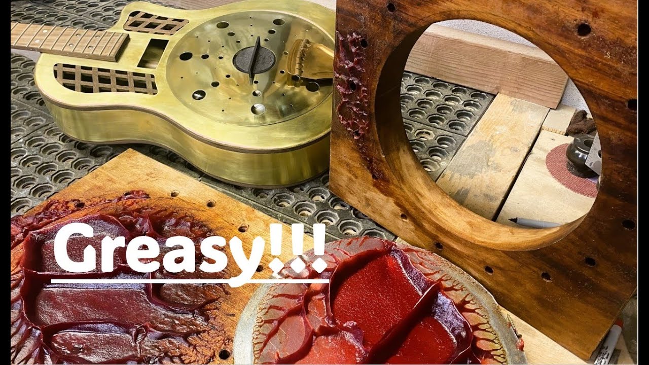 Brass Resonator guitar build | Ep 10 | Making final parts, cover plate, tail piece etc.