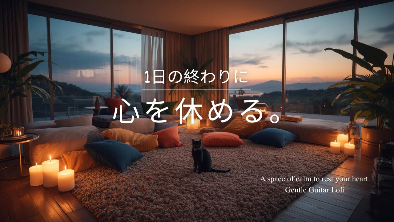 【夜の癒しBGM】 1日の終わりに、心を休める | A space of calm to rest your heart  – Gentle Guitar Lofi 🌙🎵