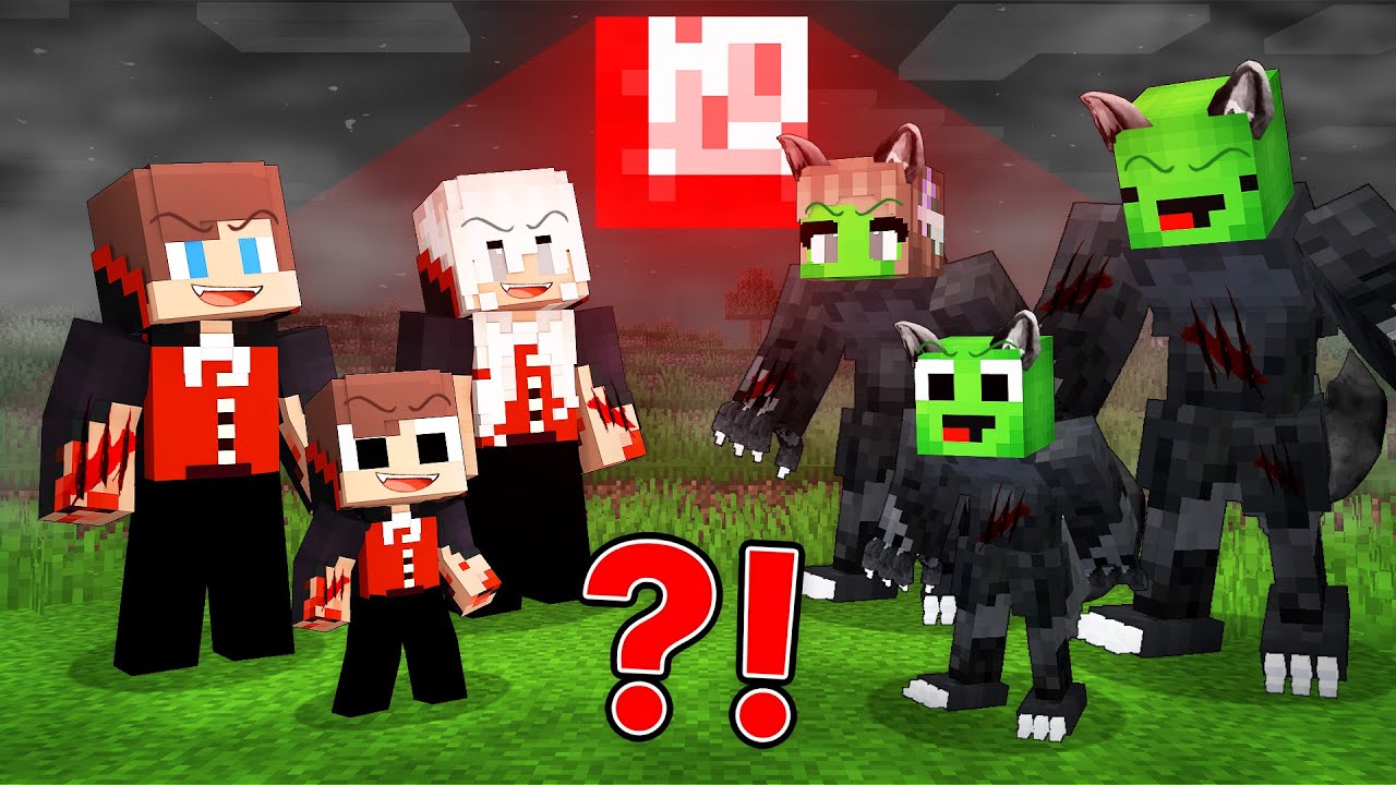 JJ Vampire Family vs Mikey Werewolf Family - Maizen Minecraft Animation