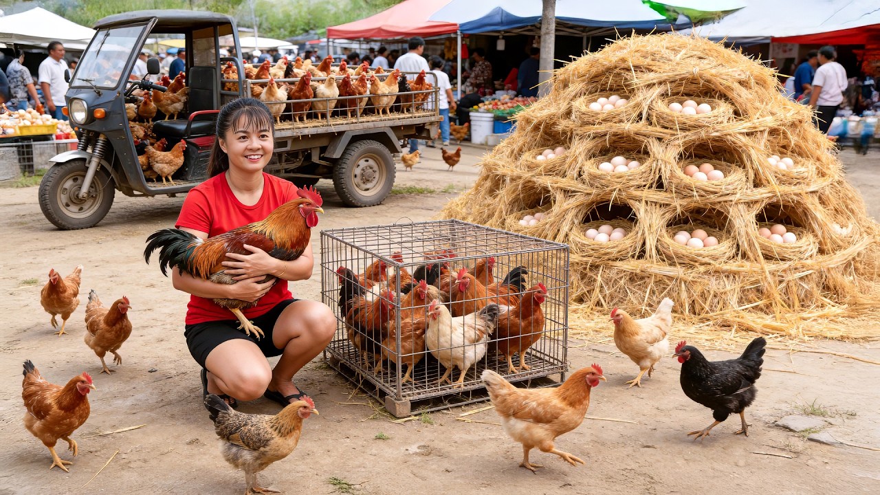 Venta de 1002 Gallos Criados en Casa | Cosecha de Gallinas y Venta en el Mercado Rural
