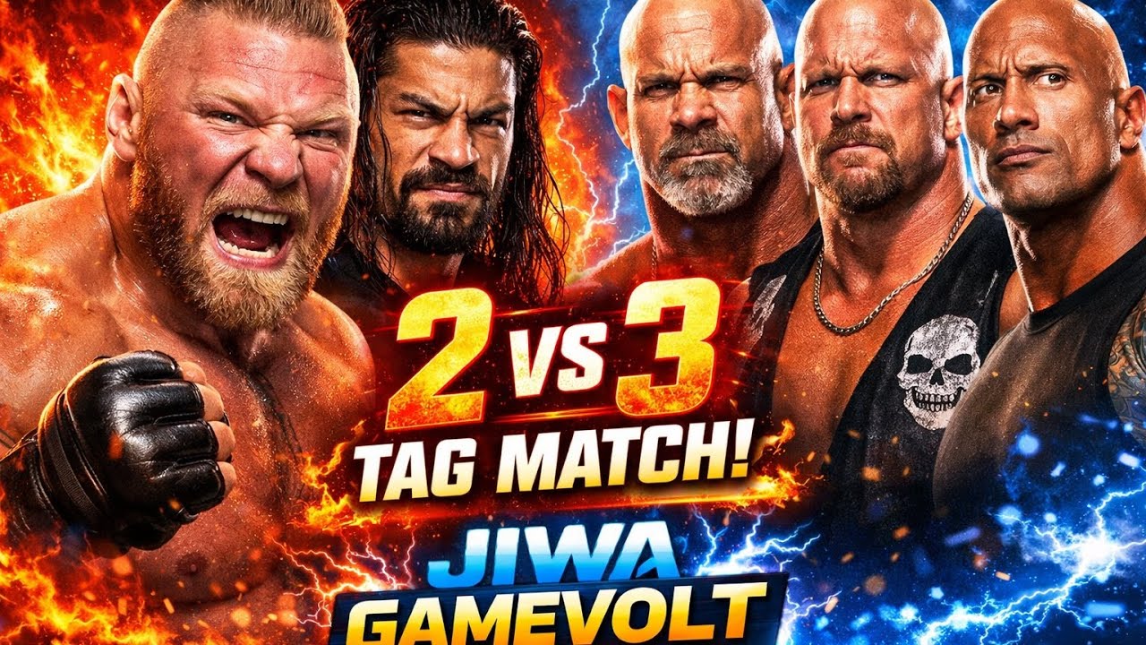🩸 Brock & Roman vs Goldberg, Stone Cold & The Rock 😱