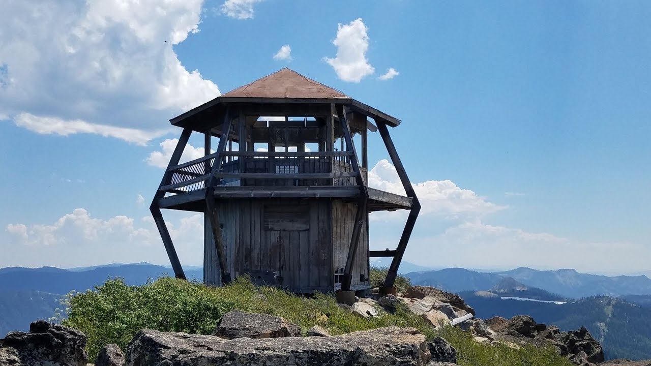 Pilot Peak Fire lookout Plumas County, 1800's history, Minerva Fire