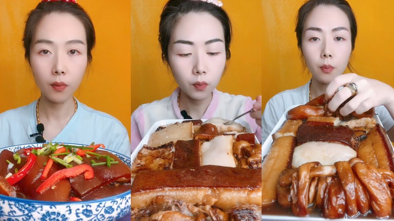 Eating Challenge: Eating pork braised pork belly beef 🍖🍖#pork #belly #beef #mukbang 