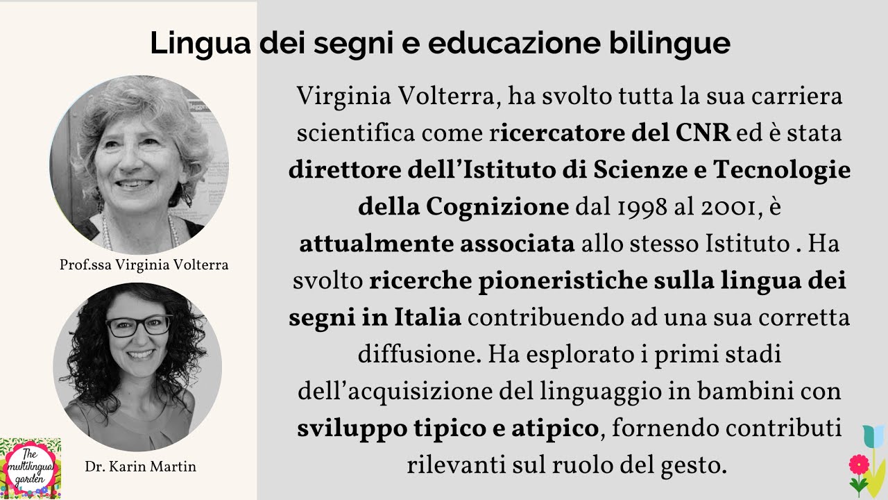 Lingua dei segni e educazione bilingue - Prof.ssa Virginia Volterra #24