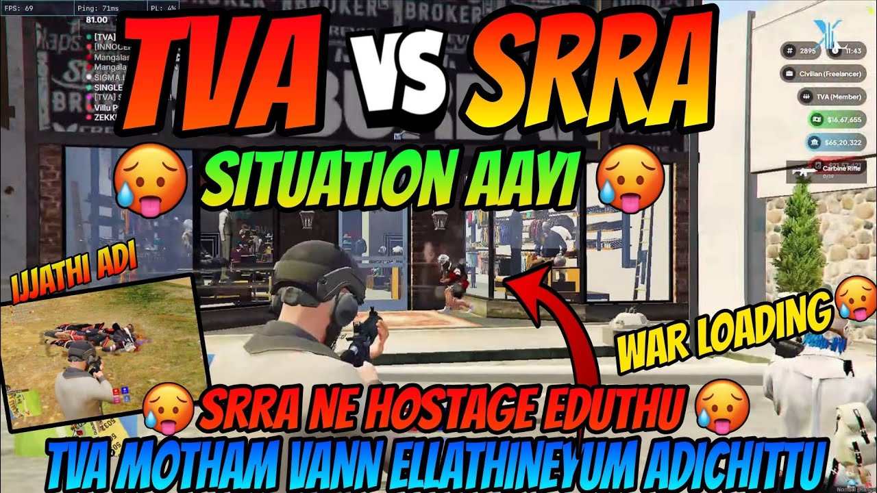 TVA VS SRRA SITUATION AAYI 🥵 TVA എല്ലാരും വന്നു SRRA നെ  അടിച്ചുറക്കി 🥵SRRA NE HOSTAGE AAKI🥵