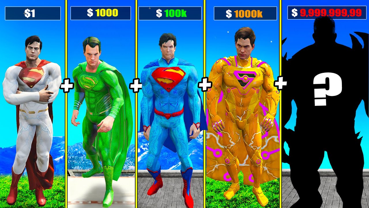 Fusion $1 TO $1000000 Elemental SUPERMAN into GOD SUPERHERO in GTA 5!