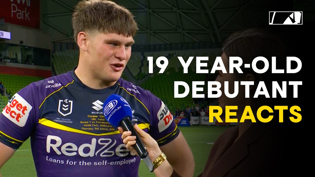 Cooper Clarke reacts to his NRL Debut | Storm v Eels