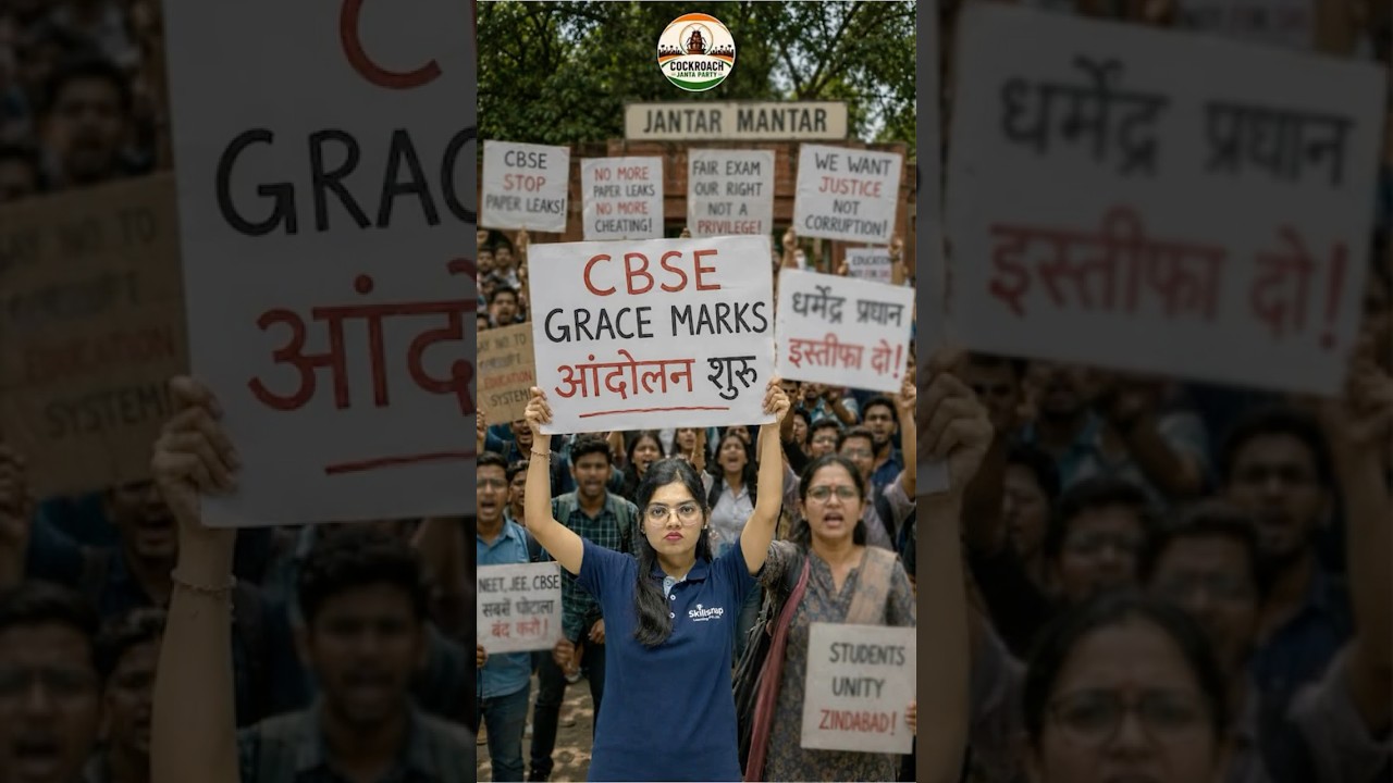 CBSE Grace Marks Big Protest #shorts #cbsegracemarks #cjp #cockroachjanataparty #osmsystem