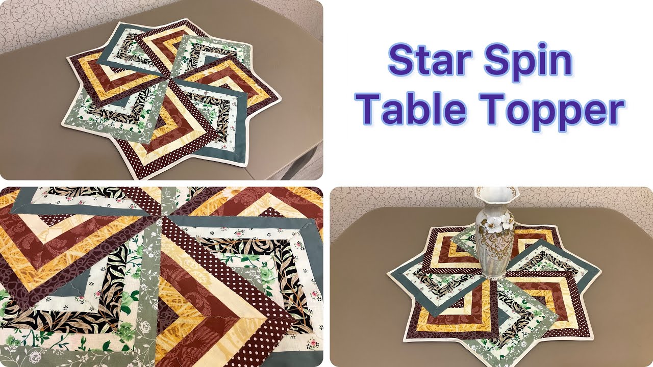Star Spin Table Topper Unique Sewing Idea for Strips Fabric That You Should Try