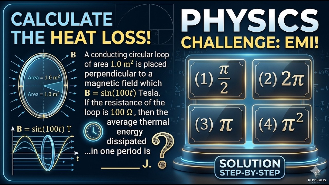 IIT JEE MAINS | 2026 | Faraday's Law & EMI: Calculating Heat Dissipation in a Circular Loop