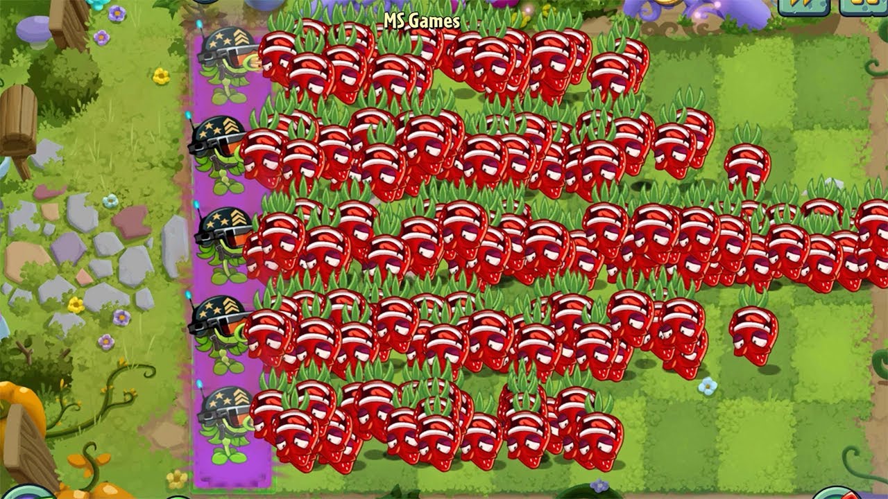 PvZ 2 Fusion - Каждое растение использует снаряд от Strawburst Plant - Кто лучшее растение?