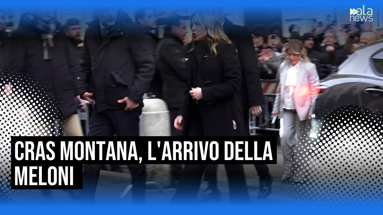 Crans-Montana, l'arrivo della Meloni alla Basilica San Carlo e Ambrogio