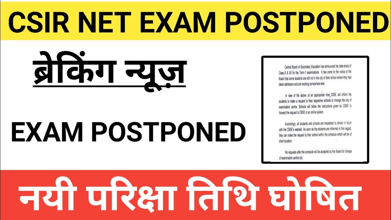 latest news On Csir net postponed