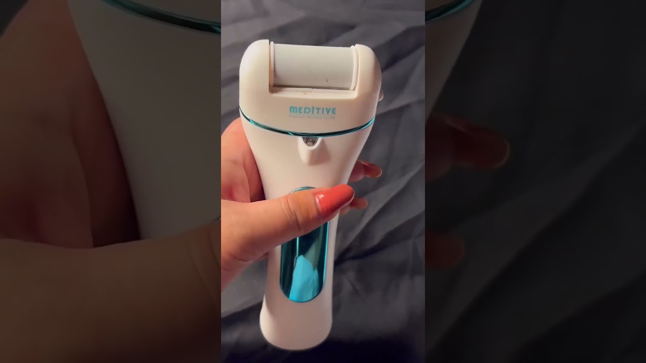 Meditive electric foot callus remover with 3 interchangeable head roller. 