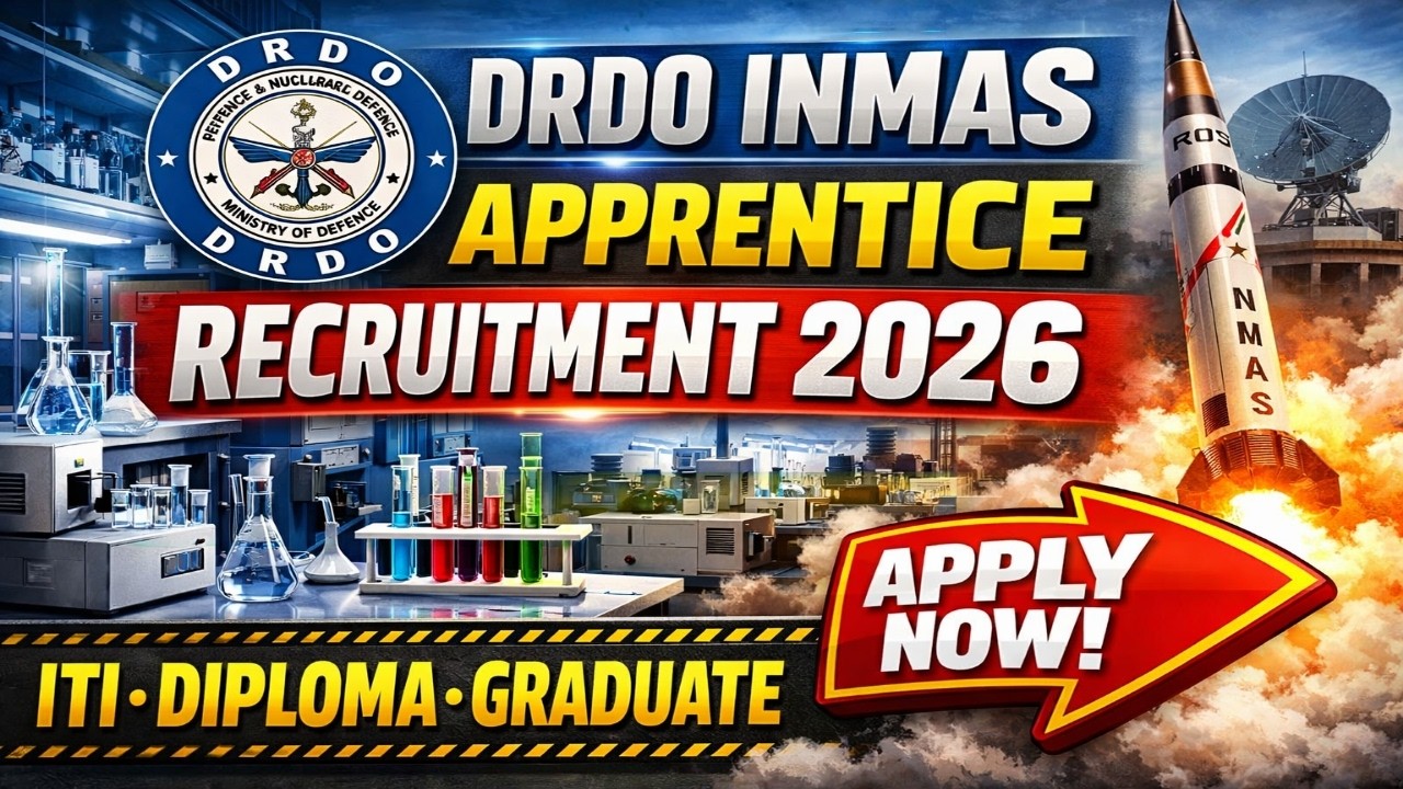 DRSO-INMAS ITI, DIPLOMA, GRADUATE APPRENTICE RECRUITMENT 2026.