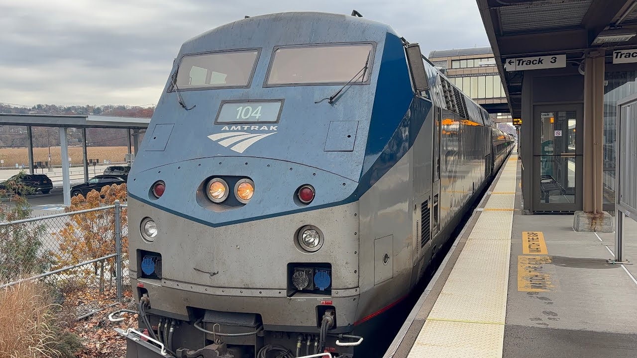 Amtrak 283 Empire Service departing Croton Harmon with P42DC 104 in the lead