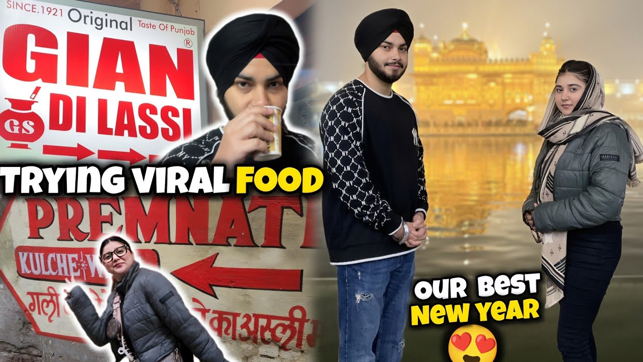 Trying Viral Food Of Amritsar With Gf🤤 Celebrated New Year At Golden Temple😍