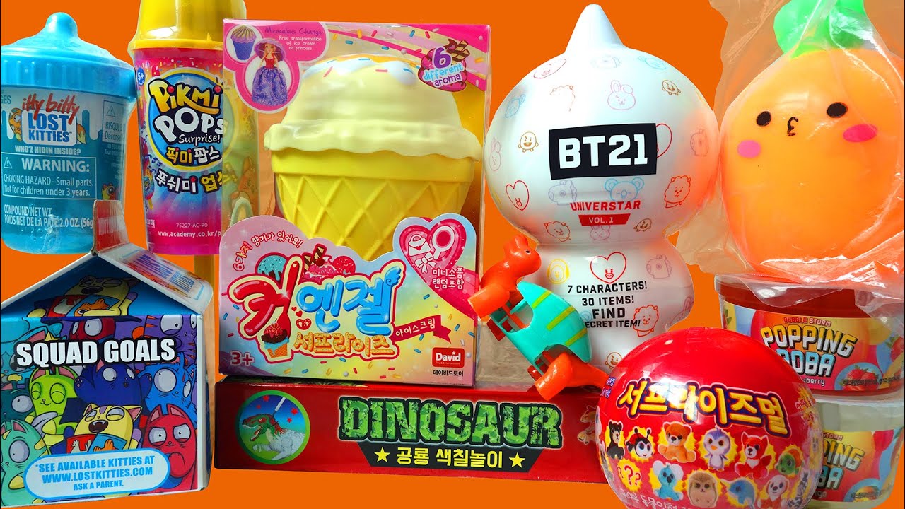Ангел-чашка, BT21, Потерянный котёнок, Pick Me Pops, Popping Boba, Surprisemals, Мягкий мячик, Ра...
