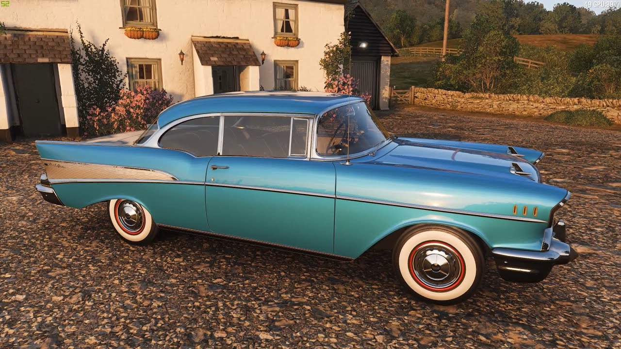 Forza Horizon 4 - 1957 Chevrolet Bel Air - Car Show Speed Jump Crash Test . 1440p 60fps.