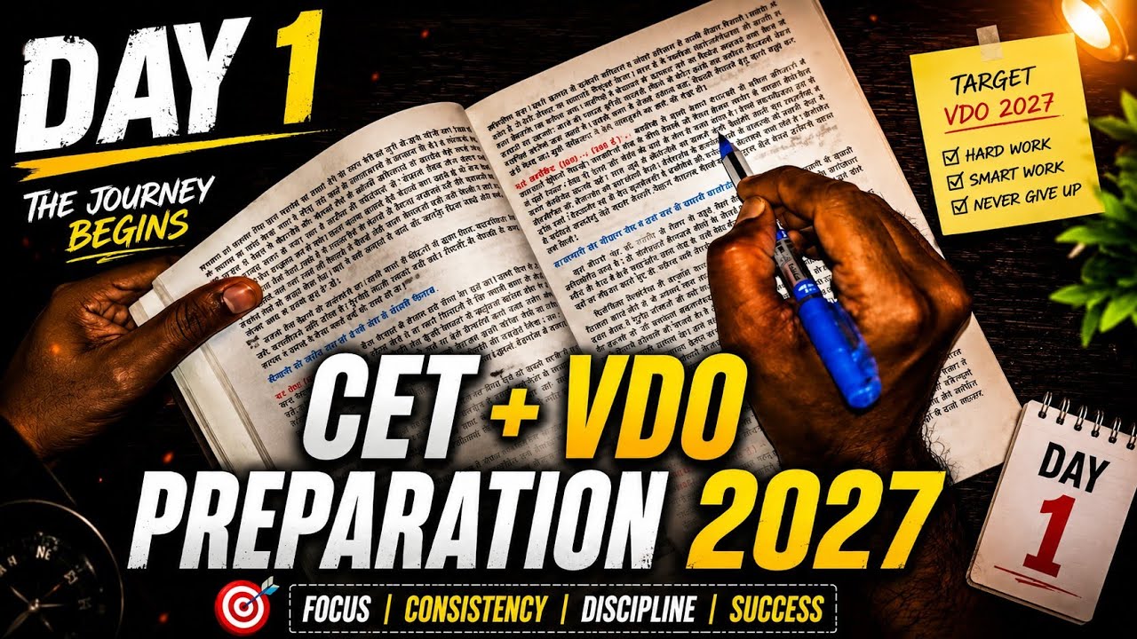 Day 1: My CET + VDO Preparation Journey 2027