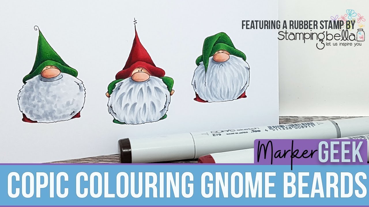 Copic Markers: 3 Ways to Colour Gnome Beards, Hair or Fur - Stamping Bella rubber stamps