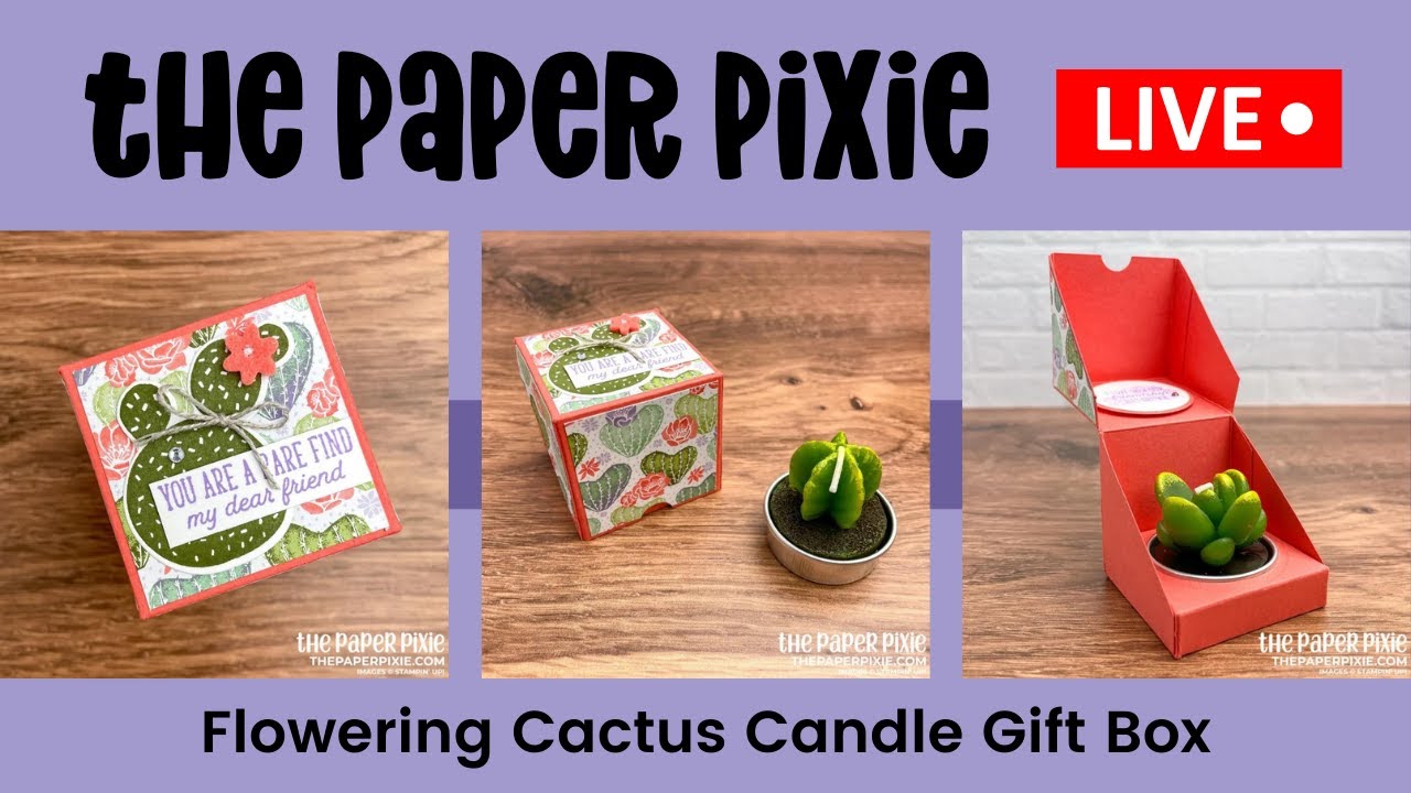 🔴 LIVE REPLAY! with The Paper Pixie - Flowering Cactus Candle Gift Box Tutorial - Episode 191