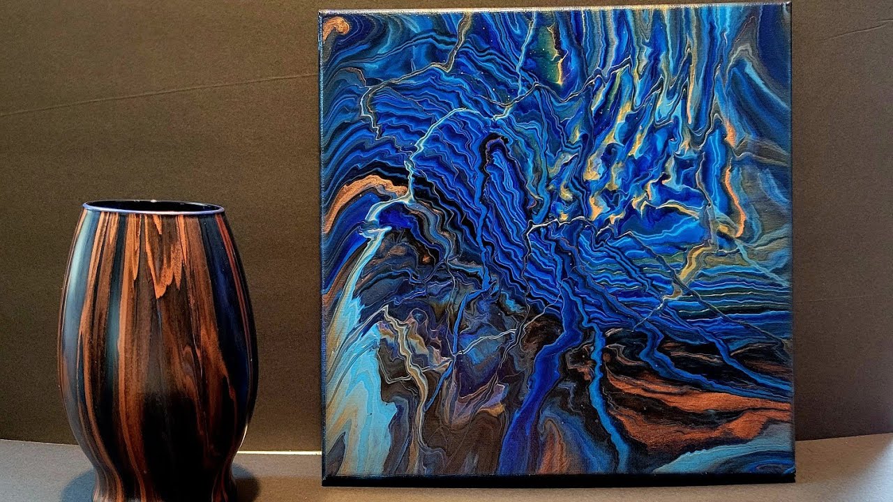 (530) FLUID ART - First time ACRYLIC POURING on a GLASS VASE! Fun! Easy Peasy w/ Ready Mixed Paints