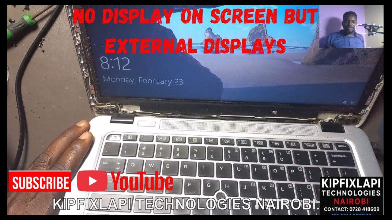 NO DISPLAY ON SCREEN BUT EXTERNAL DISPLAYS, HP ELITEBOOK 820 G3 #computer #repair #laptop #subscribe