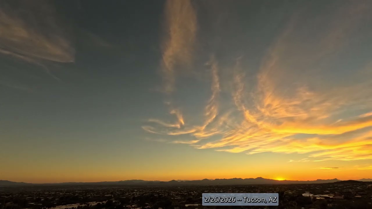 7 Tucson Sunsets (Feb 2026 4K Time Lapse) with relaxing music