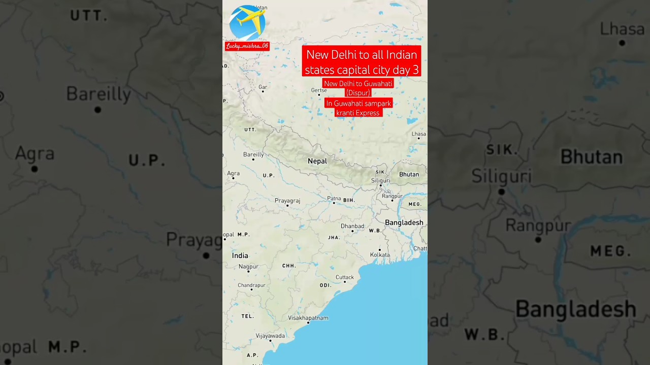 New Delhi to guwahati Assam in guwahati sampark kranti express |  map route #travel #music