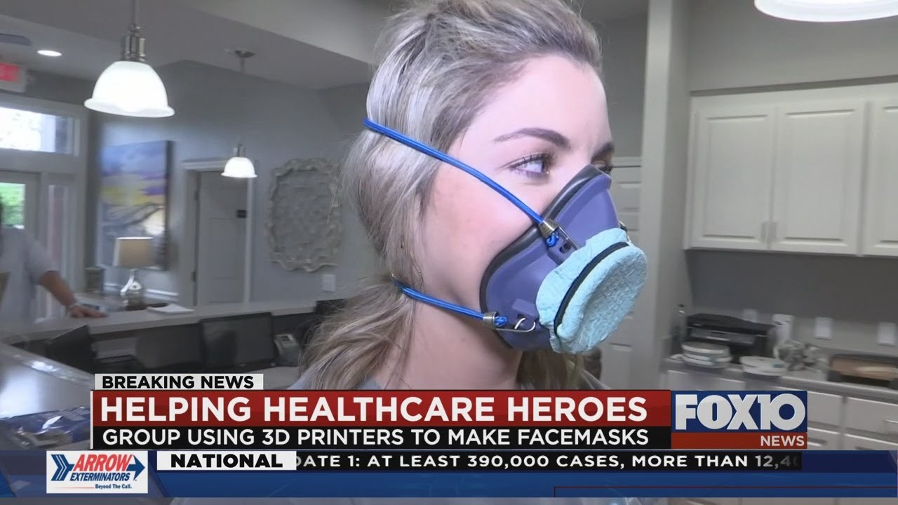 Orthodontic lab using 3D printer to make masks for medical workers