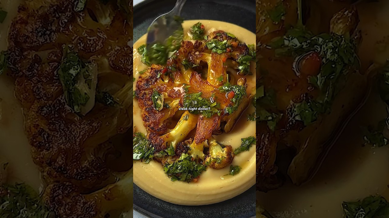 CAULIFLOWER STEAK + CHIMICHURRI #shorts