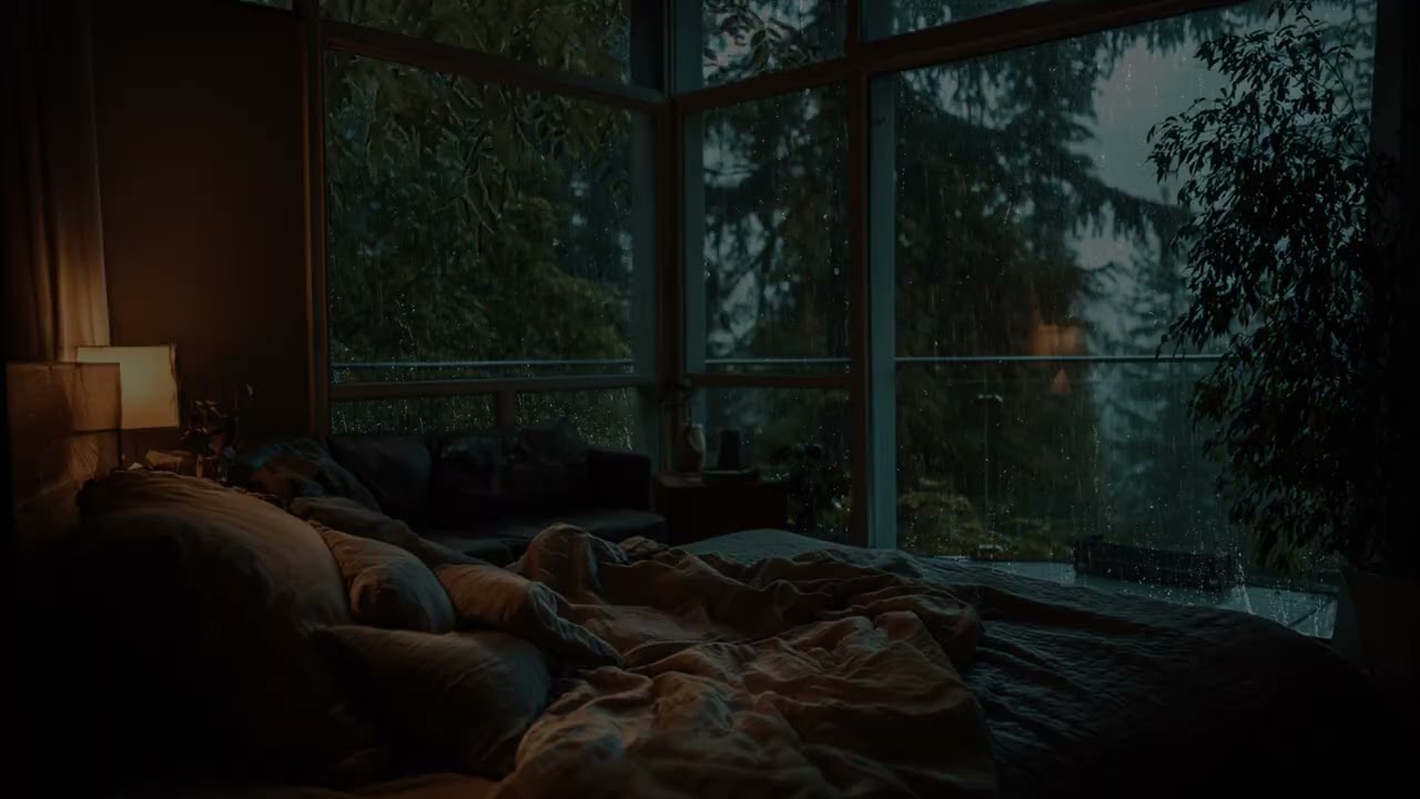 A long rain holds the evening 🌿 letting unfinished thoughts rest without pressure
