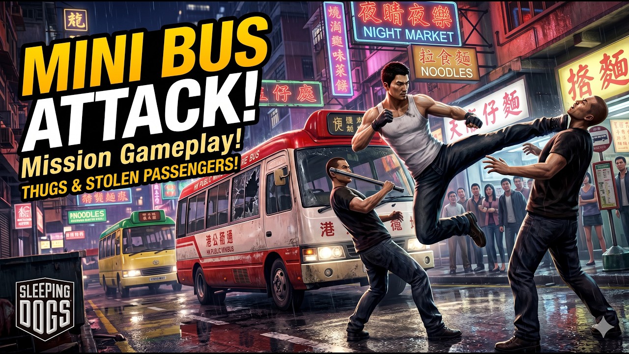 Stealing Passengers! Mini Bus Attack Mission - Sleeping Dogs