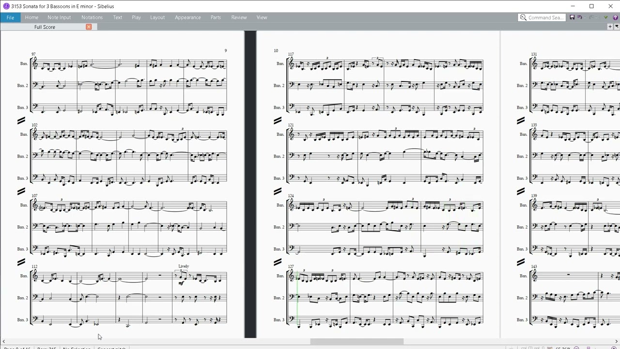 3153 Sonata for 3 Bassoons in E minor